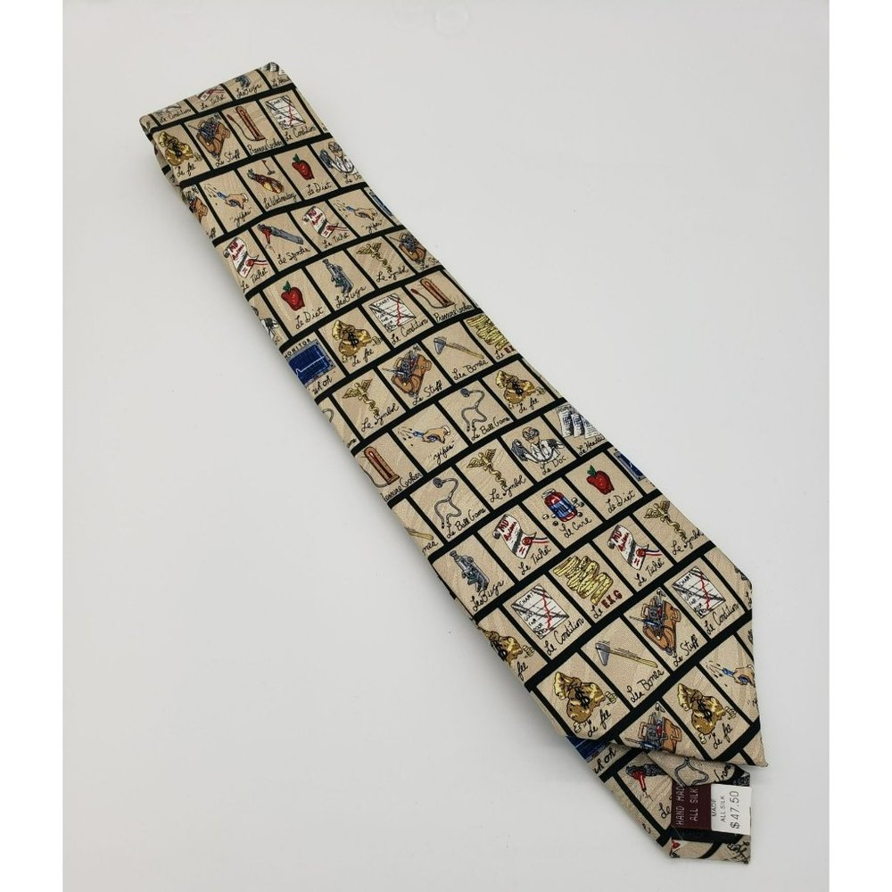 Museum Artifacts Doctor Silk Tie Health MD Dr. Caduceus Diet Medicine Hospital